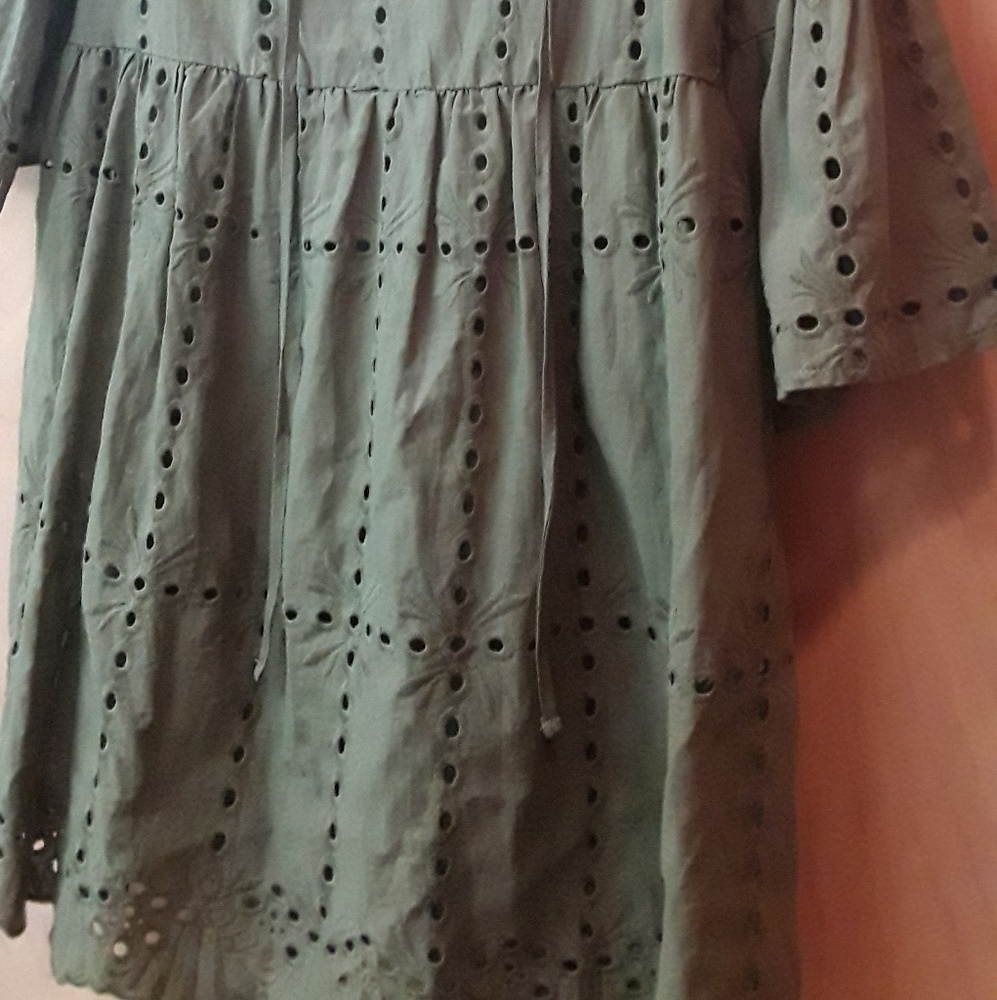 Country Living Boho Green Olive Dress Sz S - Picture 2 of 8